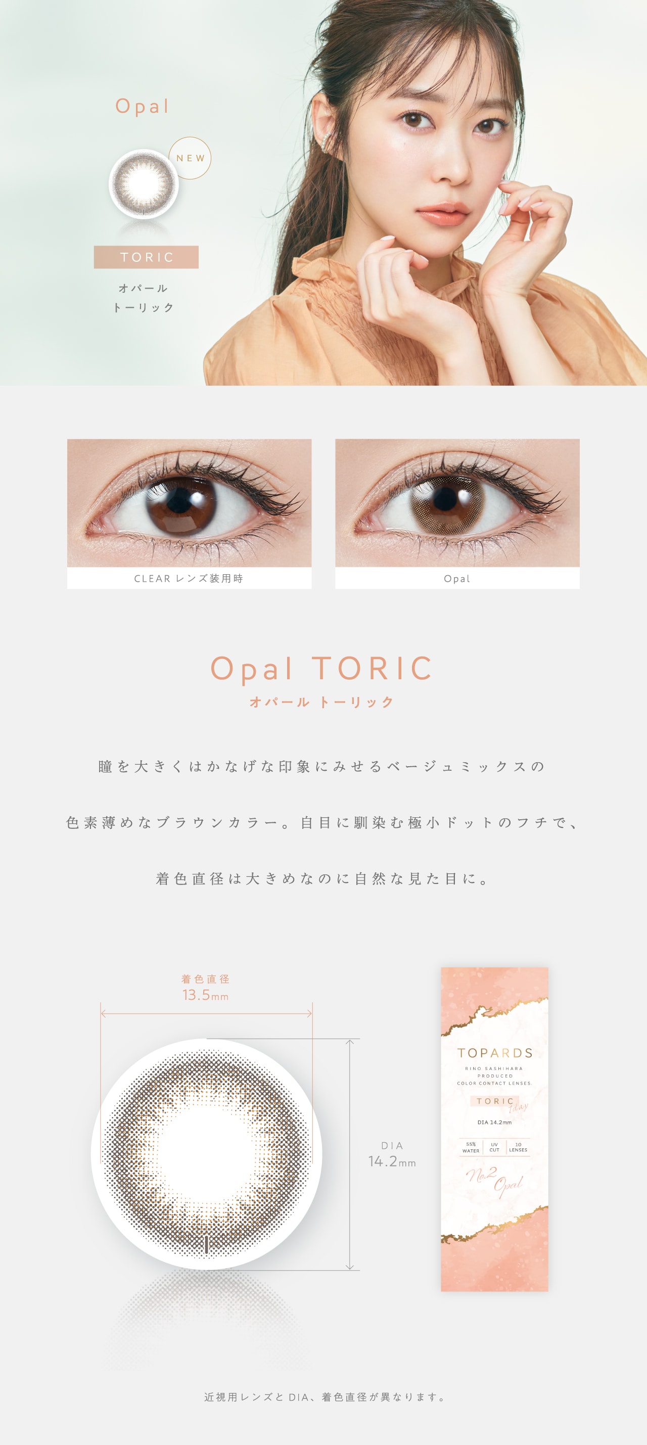 TOPARDS TORIC 1day トパーズ トーリック ワンデー【Opal TORIC オパールトーリック】
